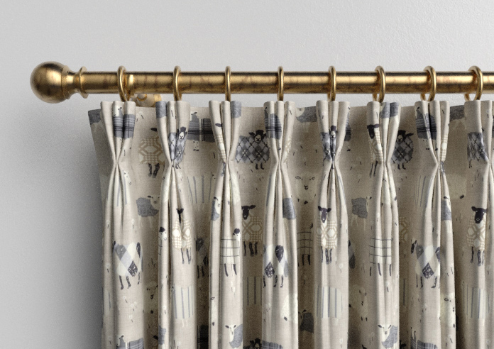 Baa Baa, Charcoal - Made to Measure Curtains - Image 11